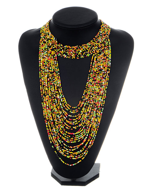 yellow beaded necklace