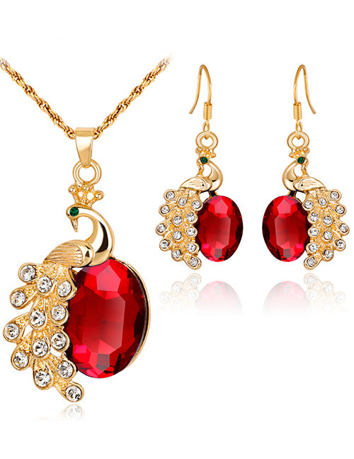 Red Phoenix Necklace Set | The Diana Tracy Collection