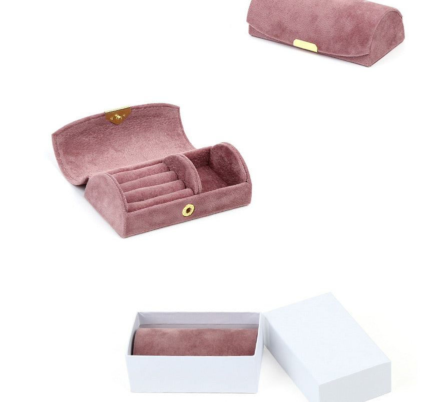 Pink Velvet Travel Jewelry Box